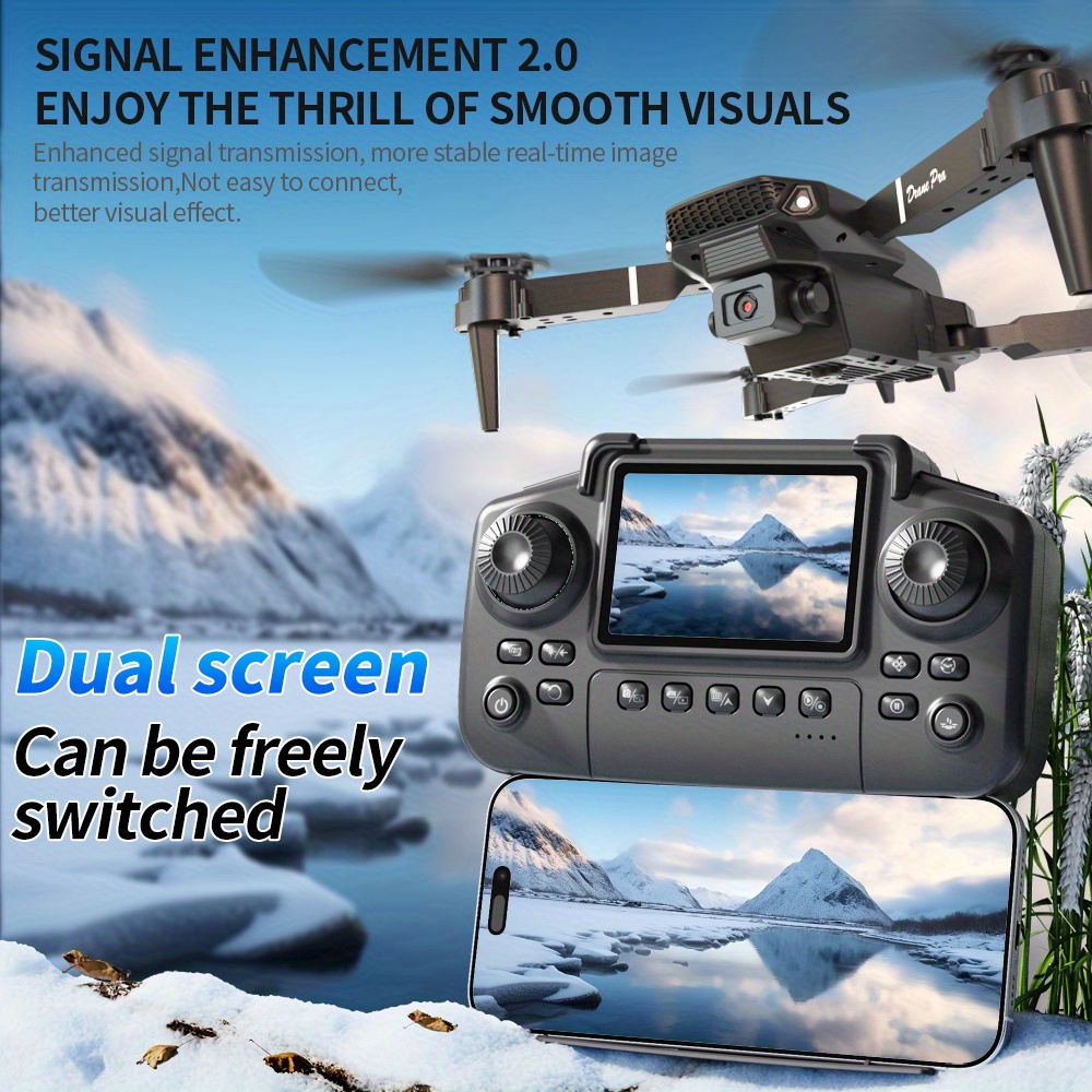 E88 화면 제어 기능, 고화질 듀얼 카메라, 8K,  - Drone E88 Rc Quadcopter 리뷰 및 가격