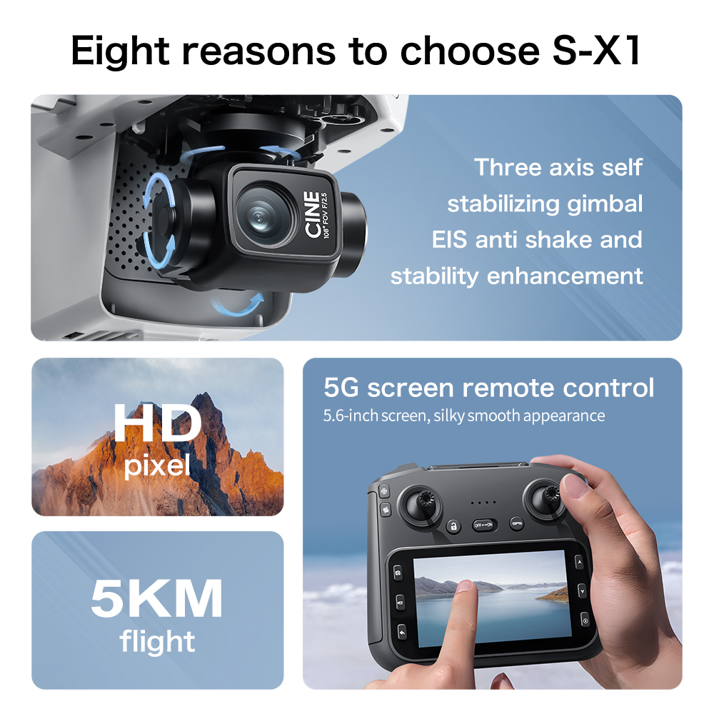 오리지널 S-X1 GPS 접이식 RC 쿼드콥터 8K 카 - Drone Ae Rc 리뷰 및 가격